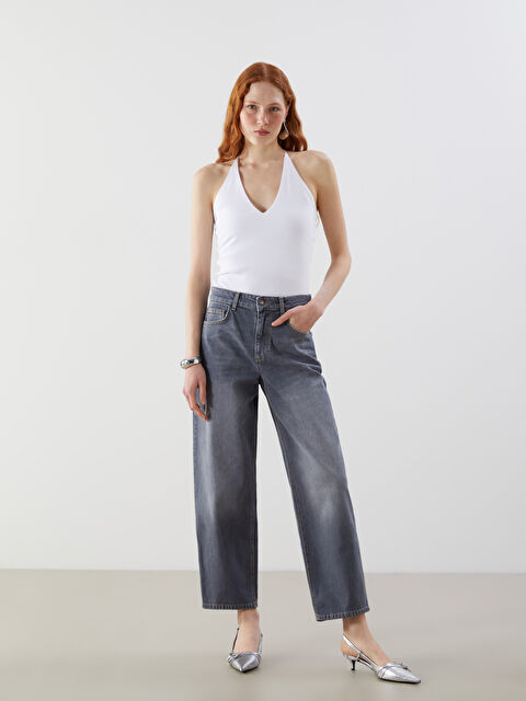 LCW Jeans Boyfriend Kadın Jean Pantolon - S5OC28Z8-GRD