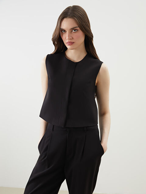 LCW Vision Bisiklet Yaka Kadın Klasik Yelek - S5OD67Z8-CVL