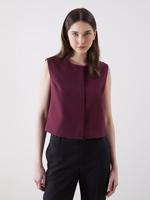 LCW Vision Bisiklet Yaka Kadın Klasik Yelek - S5OD68Z8-CZF