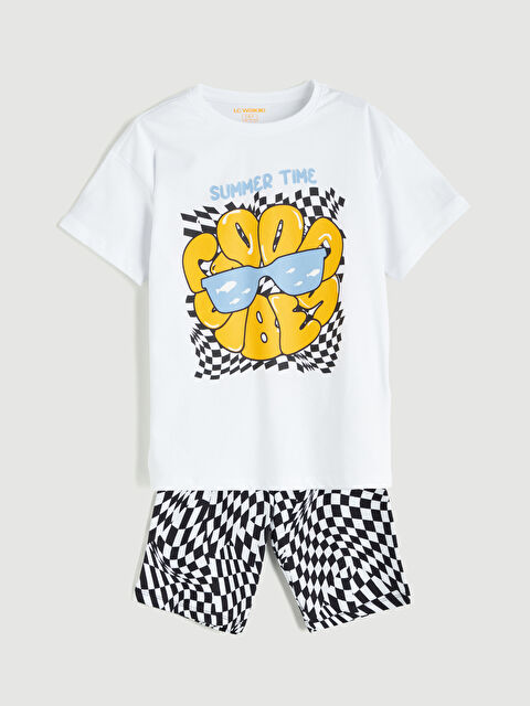 LCW Kids Bisiklet Yaka Erkek Çocuk Şortlu Pijama Takımı - S5OD98Z4-Q6K