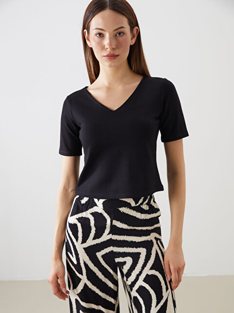 LCWAIKIKI Classic V Yaka Bodycon Bluz - S5OE07Z8-CVL