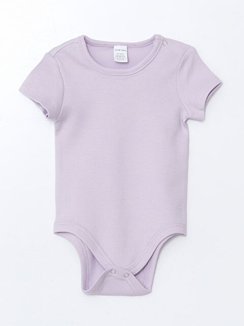LCW baby Bisiklet Yaka Basic Kız Bebek Çıtçıtlı Bodysuit - S5OE51Z1-G0W