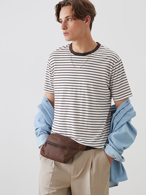 XSIDE Bisiklet Yaka Çizgili Penye Erkek Tişört - S5OE75Z8-J0V
