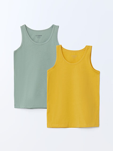 LCW Kids Bisiklet Yaka Basic Erkek Çocuk Atlet 2'li - S5OE82Z1-DCB