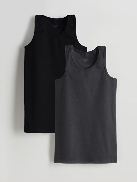 LCW Kids Bisiklet Yaka Erkek Çocuk Atlet 2'li - S5OF00Z4-HPL