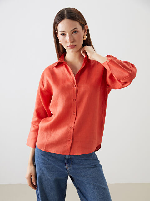 LCWAIKIKI Classic %100 Keten Kadın Gömlek - S5OF42Z8-H4L