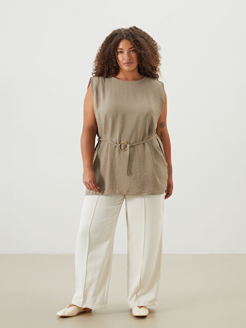 LCWAIKIKI Classic Bisiklet Yaka Kuşaklı Bluz