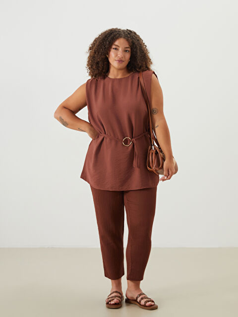 LCWAIKIKI Classic Bisiklet Yaka Kuşaklı Bluz