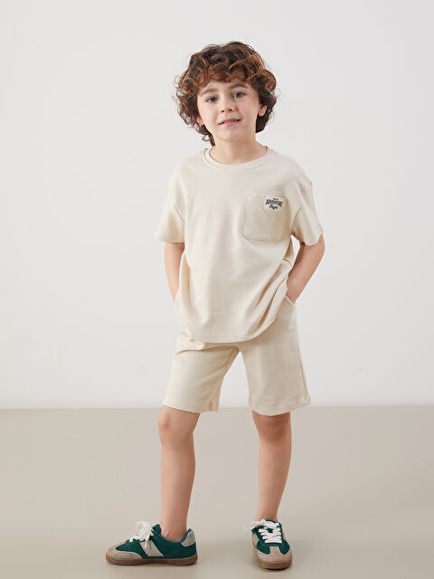 LCW Kids Baskılı Erkek Çocuk Tişört ve Şort 2'li - S5OF84Z1-FZJ