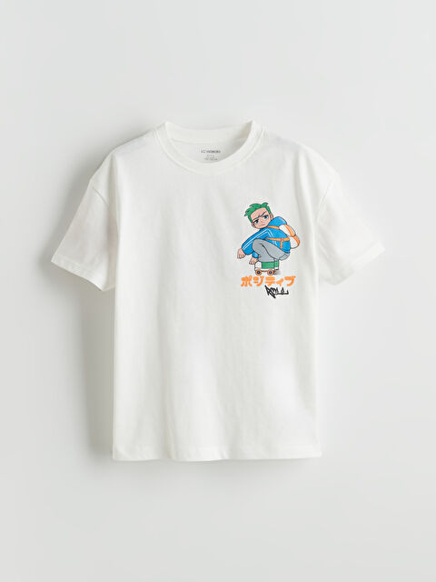 LCW Kids Bisiklet Yaka Baskılı Erkek Çocuk Tişört - S5OG22Z1-R9J