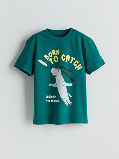 LCW Kids Bisiklet Yaka Pamuklu Erkek Çocuk Tişört - S5OG33Z1-H7R