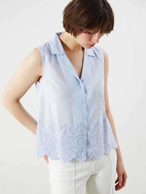 LCWAIKIKI Classic Ajurlu Kadın Gömlek - S5OH27Z8-ENS