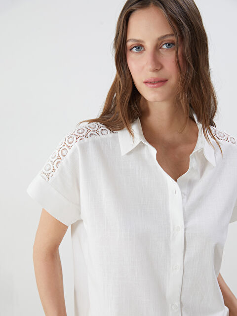 LCWAIKIKI Classic Dantel Detaylı Kadın Gömlek - S5OH28Z8-R9J