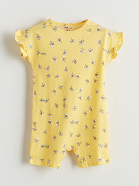 LCW baby Bisiklet Yaka Çiçekli Kız Bebek Tulum - S5OH60Z1-LUG