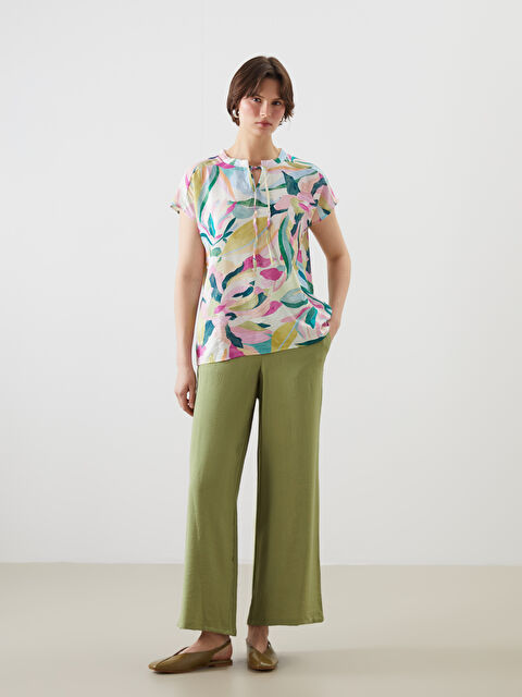 LCWAIKIKI Classic Elastic Waist Wide Leg Women's Trousers - S5OI03Z8-GNK