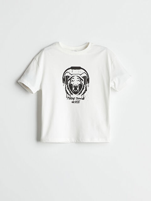 LCW Kids Bisiklet Yaka Baskılı Erkek Çocuk Tişört - S5OI25Z1-QVK