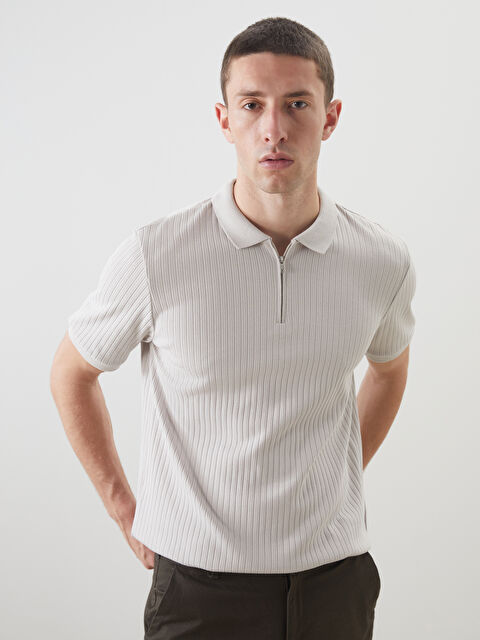 LCW Vision Polo Yaka Erkek Dokulu Tişört - S5OI28Z8-J0B