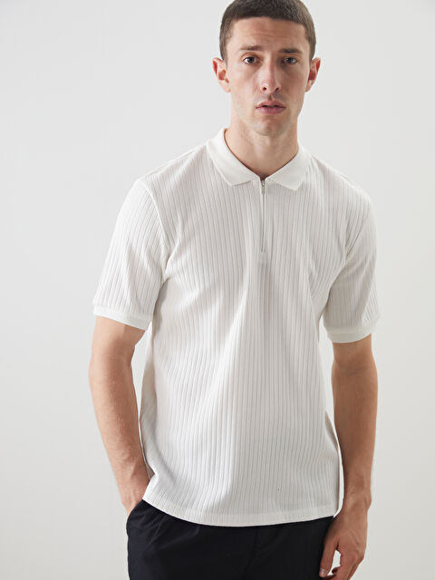 LCW Vision Polo Yaka Erkek Dokulu Tişört - S5OI28Z8-R9J