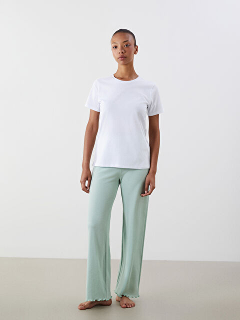 LCW Young Beli Lastikli Dokulu Kadın Pijama Altı - S5OI37Z8-EVG