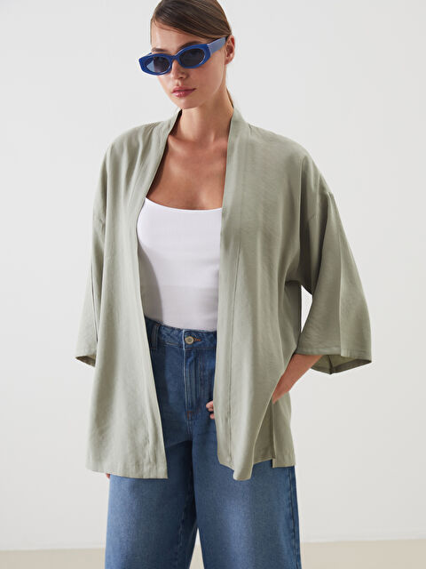 LCW Vision Şal Yaka Oversize Kadın Kimono - S5OI39Z8-GNZ