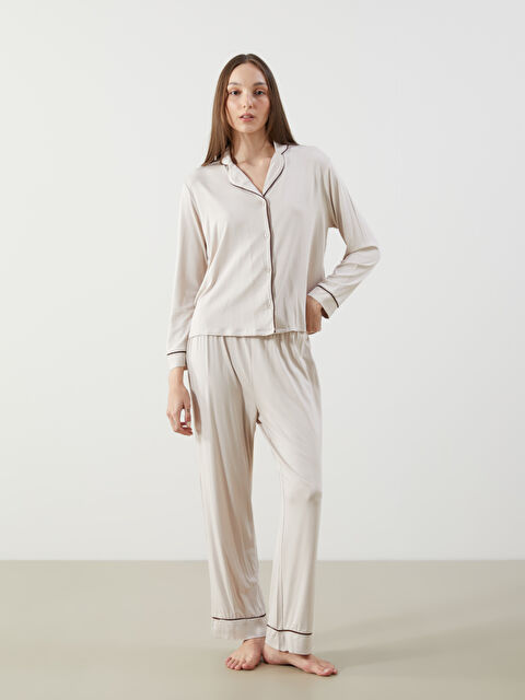 LCW DREAM Gömlek Yaka Kadın Pijama Takımı - S5OJ15Z8-FW6