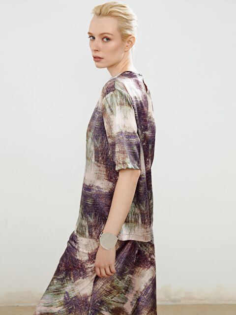 Soulife Bisiklet Yaka Desenli Bluz - S5OJ20Z8-LQV