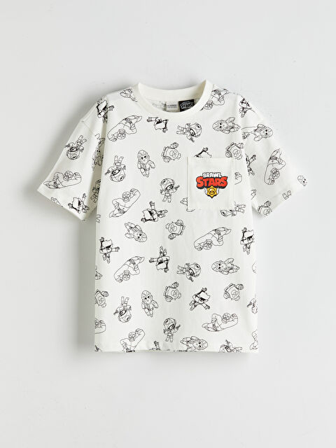 LCW Kids Bisiklet Yaka Brawl Stars Baskılı Erkek Çocuk Tişört - S5OJ73Z4-LRA