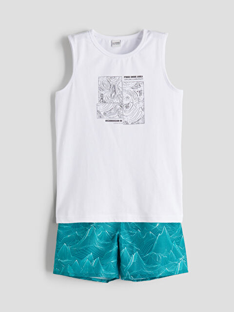 LCW Kids Bisiklet Yaka Erkek Çocuk Atlet ve Deniz Şortu - S5OJ85Z4-LRR