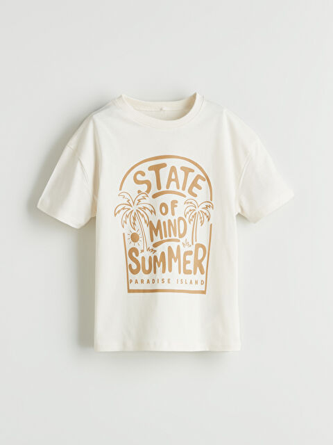 LCW Kids Bisiklet Yaka Baskılı Erkek Çocuk Tişört