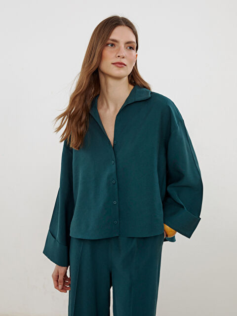 LCW Vision Modal Karışımlı Oversize Kadın Gömlek - S5OL14Z8-ZKM