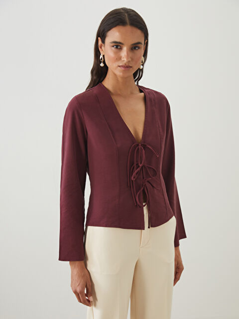 LCW Vision V Yaka Kadın Bluz - S5OL15Z8-YHR