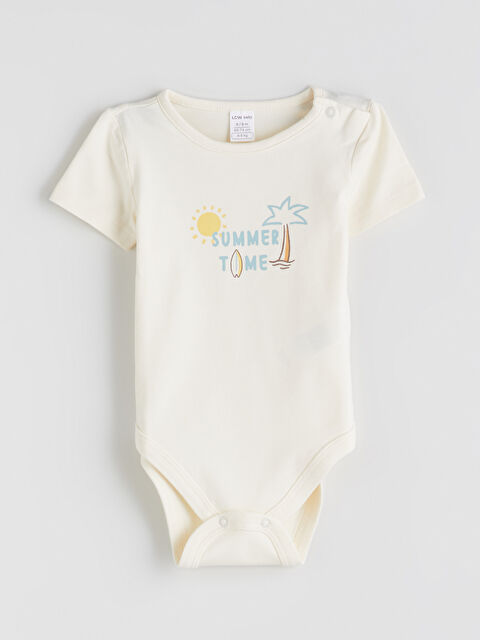 LCW baby Erkek Bebek Baskılı Kısa Kollu Çıtçıtlı Body - S5OL34Z1-FDL