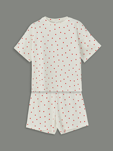 LCW Kids Bisiklet Yaka Kız Çocuk Şortlu Pijama Takımı - S5OL45Z4-LU7