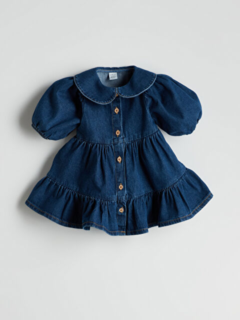 LCW baby Bebe Yaka Kız Bebek Jean Elbise - S5OL59Z1-E46