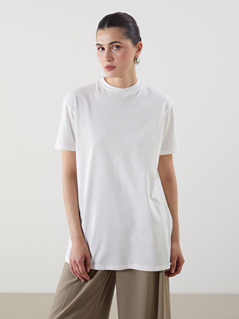 LCW Modest Dik Yaka Kadın Tişört - S5OL93Z8-R9J