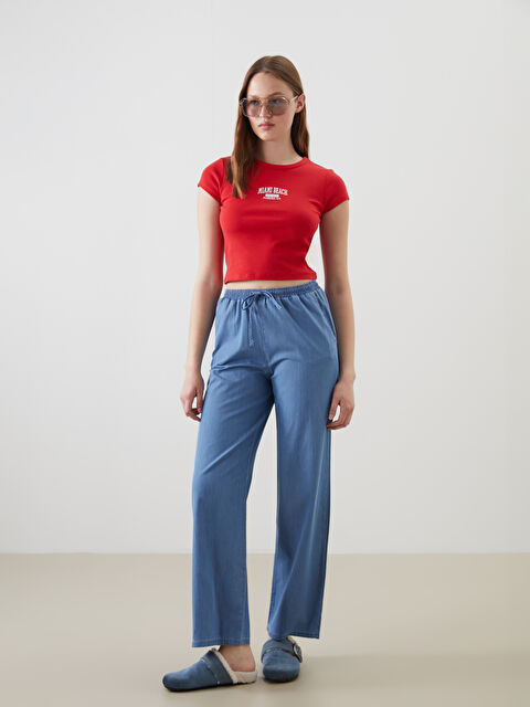 XSIDE Beli Lastikli Wideleg Kadın Jean Pantolon - S5OL97Z8-CV6