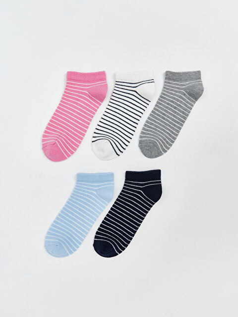 LCW Kids Çizgili Kız Çocuk Patik Çorap 5'li - S5OM03Z4-J3P