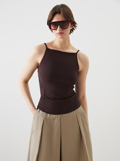 LCWAIKIKI Classic Kare Yaka Dokulu Kadın Atlet - S5OM20Z8-HMK