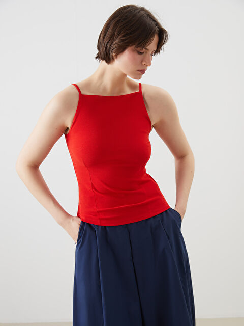 LCWAIKIKI Classic Kare Yaka Dokulu Kadın Atlet - S5OM20Z8-KYV