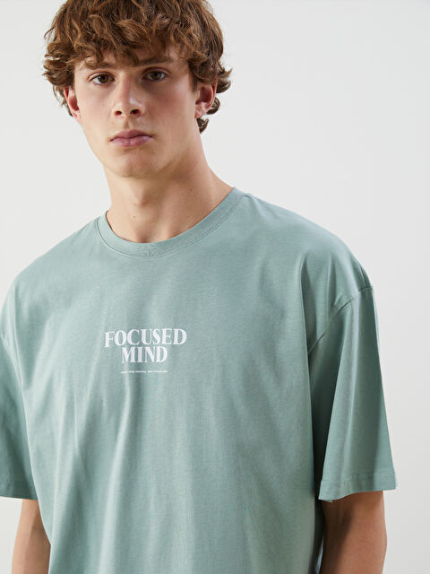 XSIDE Bisiklet Yaka Baskılı Penye Erkek Tişört - S5OM26Z8-FJY