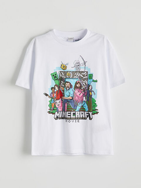 LCW Kids Bisiklet Yaka Minecraft Baskılı Erkek Çocuk Tişört - S5OM28Z4-Q6K