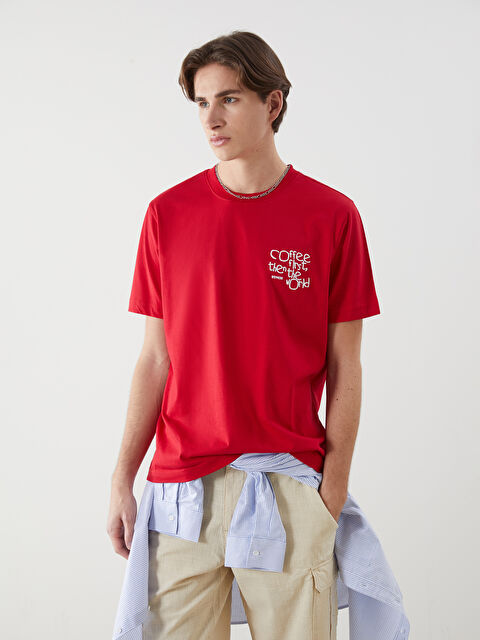 XSIDE Bisiklet Yaka Baskılı Penye Erkek Tişört - S5OM72Z8-J4N