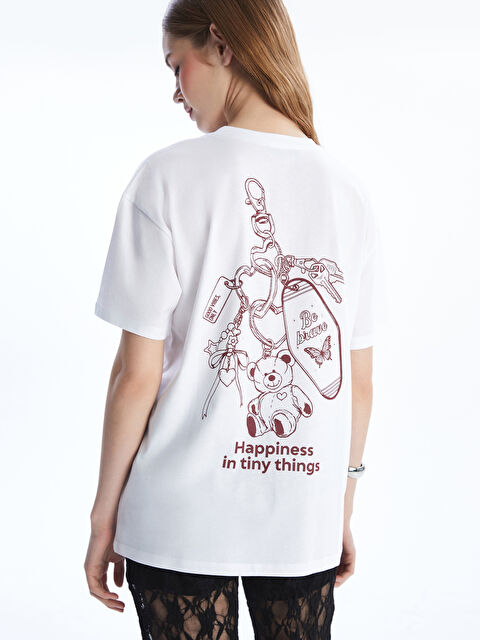 XSIDE Bisiklet Yaka Baskılı Kadın Tişört