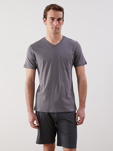 LC WAIKIKI Standart Kalıp Erkek Şortlu Pijama Takımı - S5ON05Z8-LRW