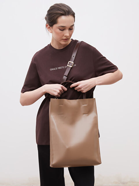 Soulife Deri Görünümlü Kadın Kol Çantası - S5ON24Z8-DU7