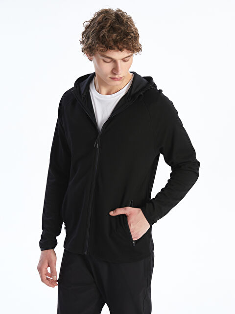 XSIDE ACTIVE Kapüşonlu Uzun Kollu Erkek Fermuarlı Sweatshirt - S5ON39Z8-CVL