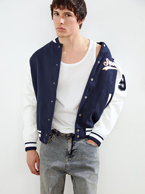 XSIDE Standart Kalıp Uzun Kollu Erkek Kolej Ceket - S5ON43Z8-J2Y