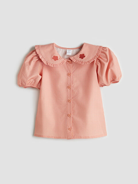 LCW Kids Bebe Yaka Çiçek Nakışlı Kız Çocuk Gömlek - S5ON99Z1-LND