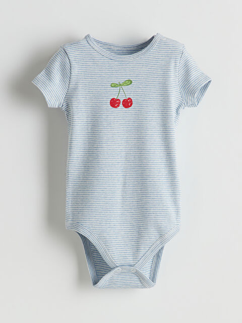 LCW baby Kiraz Baskılı Kız Bebek Çıtçıtlı Body - S5OO17Z1-LFC