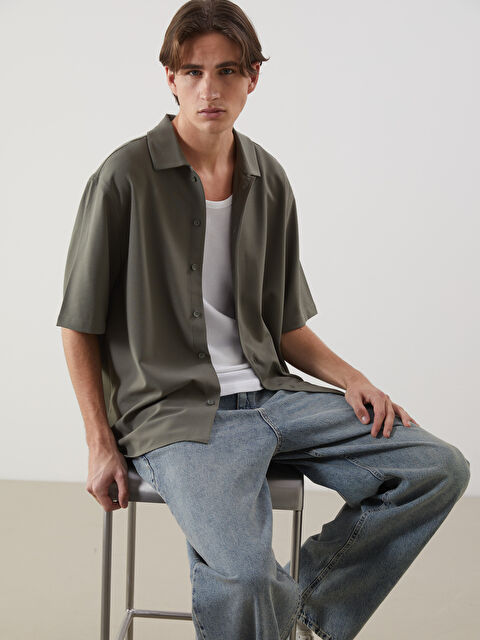 XSIDE Rahat Kalıp Kısa Kollu Erkek Gömlek - S5OO27Z8-J2K
